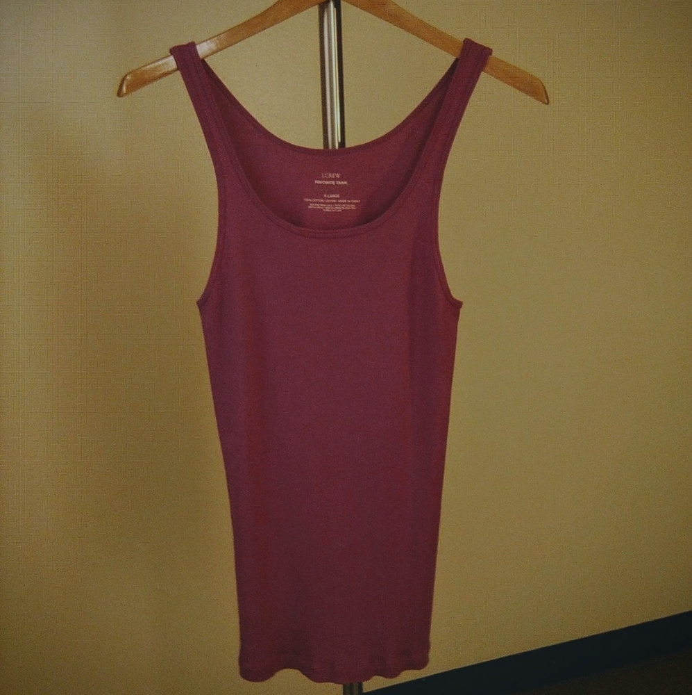J.CREW FAVORITE TANK featherweight finely ribbed cotton  Size XL Purple